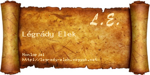 Légrády Elek névjegykártya